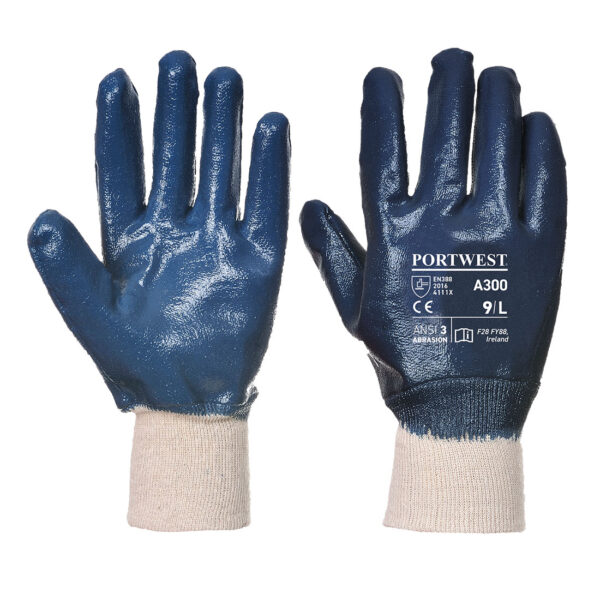 A300NARL RUKAVICA K S NITRILNIM PREMAZOM NITRILE KNITWRIST A300 T PLAVA L