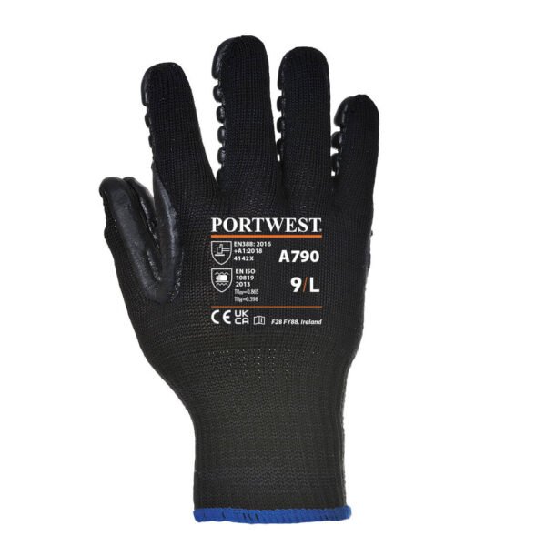 A790BKRM RUKAVICA K ANTIVIBRACIONA CRNA M
