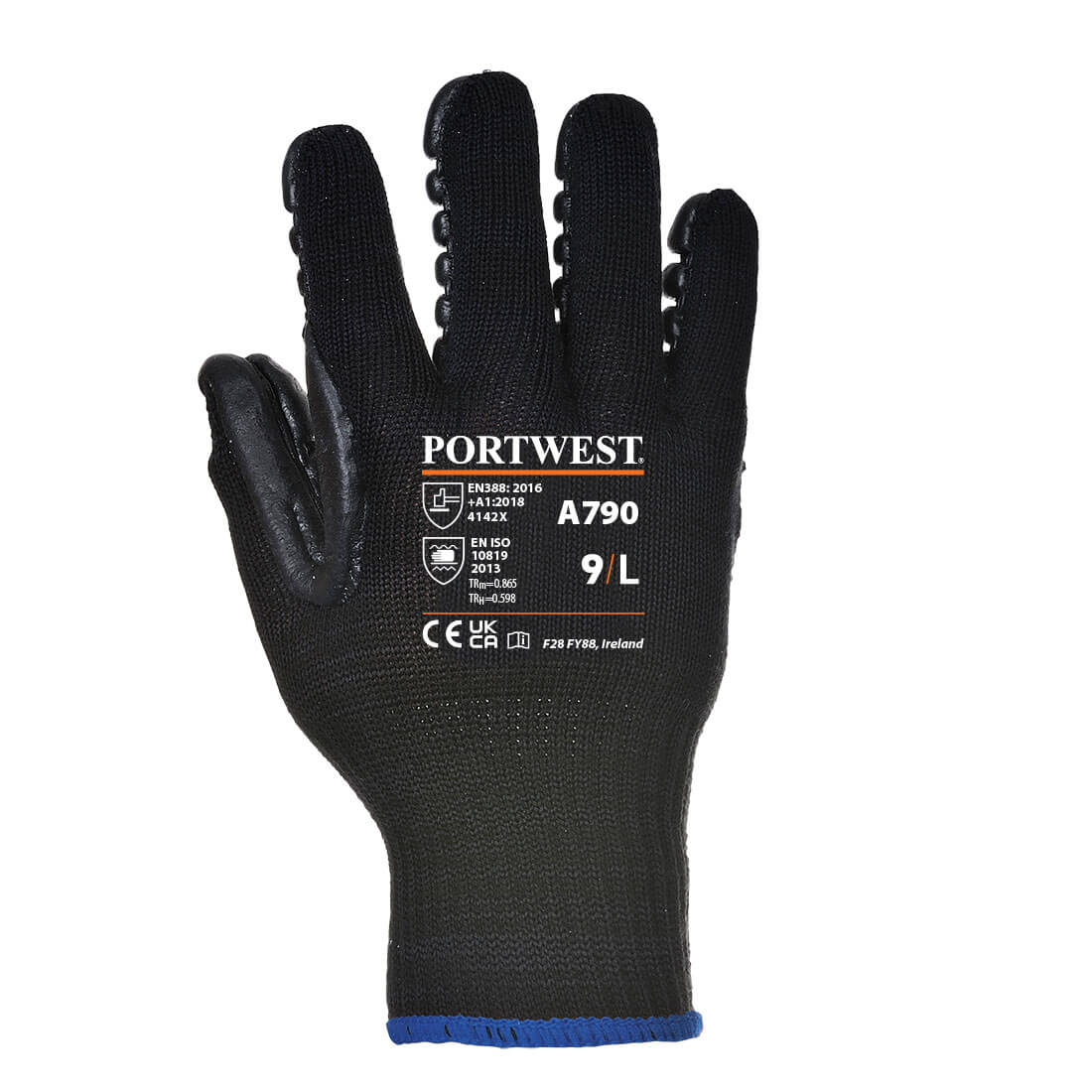 A790BKRM RUKAVICA K ANTIVIBRACIONA CRNA M