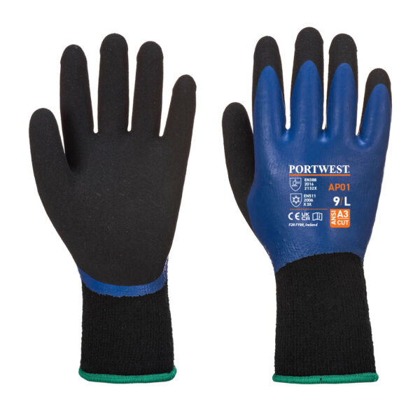 AP01B8RM RUKAVICA K S GUMENIM PREMAZOM THERMO PRO AP01 PLAVO/CRNA M